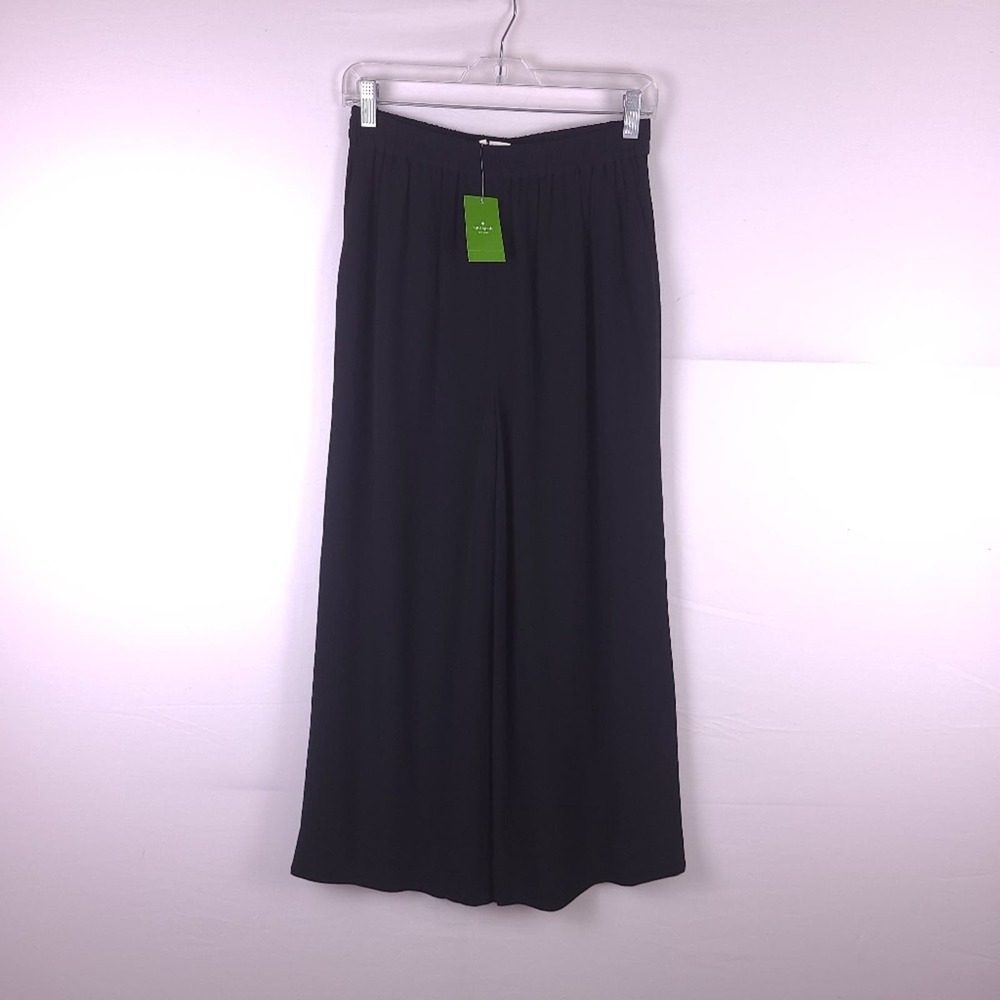 NWT Kate Spade Black Synna Pants Size XS Capri Elastic Waist Cropped - Picture 1 of 8